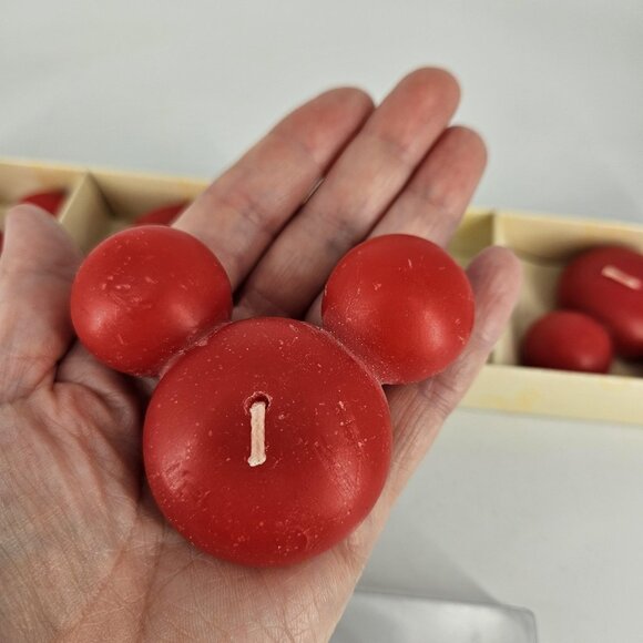 Disney Mickey Head Floating Candles Set Of 4 Red Walt Disney World At Home - Picture 2 of 11